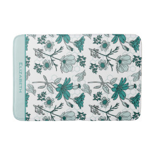 Greenery floral naadloos patroon gepersonaliseerde badmat