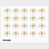 Greenery Floral Pumpkin Herfst Baby shower Ronde Sticker (Vel)