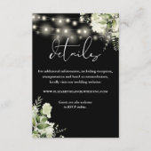 Greenery Floral String Lights Wedding Details Informatiekaartje (Voorkant)
