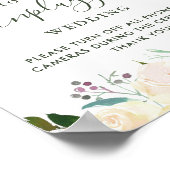 Greenery Floral Unplugged Wedding Ceremony Sign Poster (Hoek)