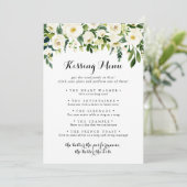 Greenery Floral Wedding Kissing Menu Game Kaart (Staand voorkant)