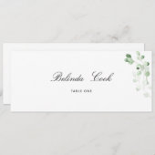 Greenery Floral Wedding Place Card Kaart (Voorkant / Achterkant)