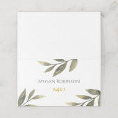 Greenery Floral Wedding Tent Place Card (Buitenkant ongevouwen)