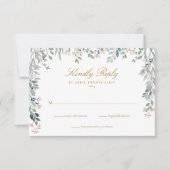 Greenery Floral Wildflower Wedding RSVP Kaartje (Voorkant)