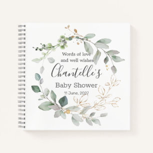 Greenery foliage Baby shower Guest Book Notitieboek