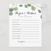 Greenery Foliage Baby shower Hopes & Wishes Kaart (Voorkant)