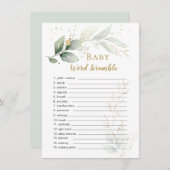 Greenery Foliage Baby Word Scramble Game (Voorkant / Achterkant)