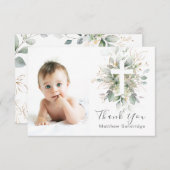 Greenery foliage Baptisme Fotofilm Hartelijk dank Bedankkaart (Voorkant / Achterkant)