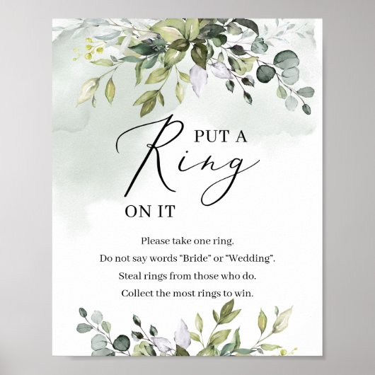 Greenery foliage bladeren zet een ring op het spel poster (Voorkant)