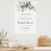 Greenery foliage boho vrijgezellenfeest coundown s poster (Keuken)