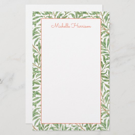 Greenery Foliage Botanical Pattern Green Sinaasapp Briefpapier (Voorkant / Achterkant)