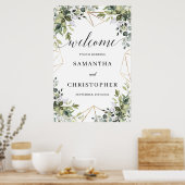 Greenery foliage bruiloft welkomstteken poster (Keuken)