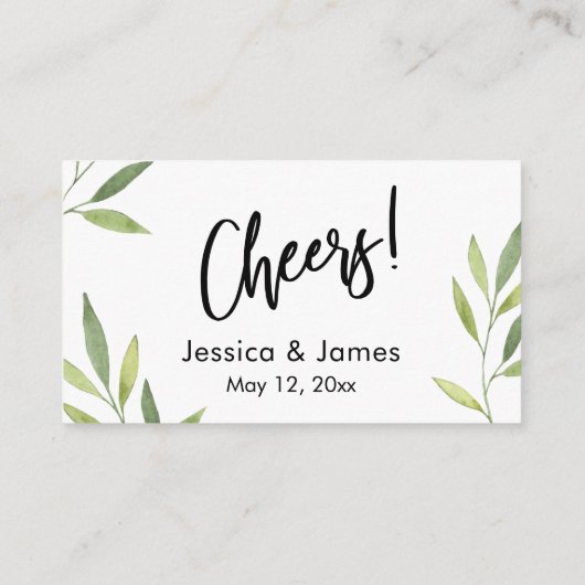 Greenery Foliage Drink Ticket Enclosure Kaarten (Achterkant)