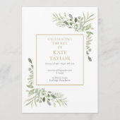 Greenery Foliage Funeral Memorial Order of Service Programma (Voorkant)