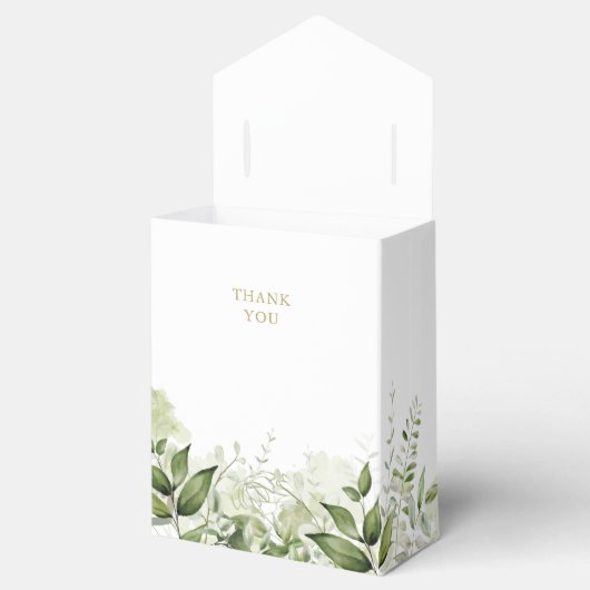 Greenery Foliage Gold Baby shower Favor Box Bedankdoosjes (Geopend)