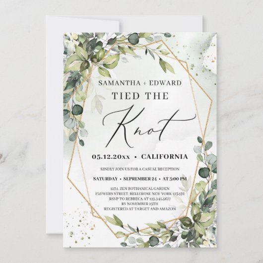 Greenery foliage gold geometrisch gebonden aan de kaart (Voorkant)