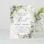 Greenery foliage gold geometrisch gebonden aan de kaart (Staand voorkant)