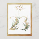 Greenery Foliage Gold Table Numbers, Tabel 23 Card Briefkaart (Voorkant)
