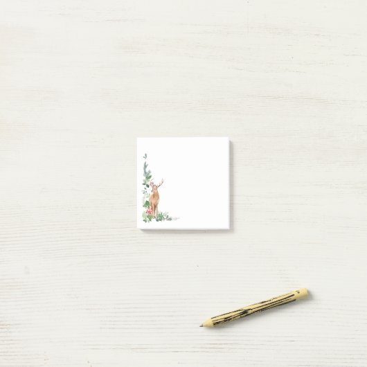 Greenery Foliage Kerstdeer Post-it® Notes (Op bureau)