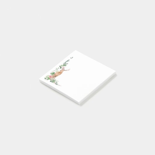 Greenery Foliage Kerstdeer Post-it® Notes (Schuin)