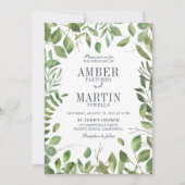 Greenery Foliage Leafy Wedding Kaart (Voorkant)