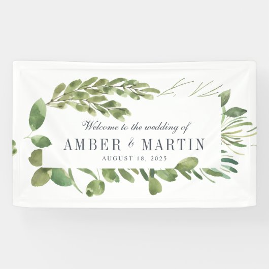 Greenery Foliage Leafy Wedding Spandoek (Horizontaal)