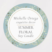 Greenery Foliage Modern Elegant Gold Circle Labels (Design 1)
