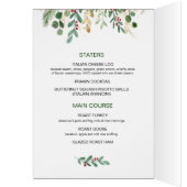 Greenery Foliage Red Berry Wedding Christmas Menu (Intérieur (Gauche))