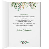 Greenery Foliage Red Berry Wedding Christmas Menu (Intérieur (Droit))