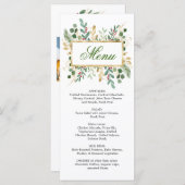 Greenery Foliage Red Berry Wedry Menu (Voorkant / Achterkant)