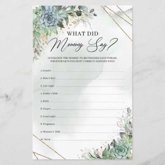 Greenery foliage succulage Wat mama zei (Voorkant)