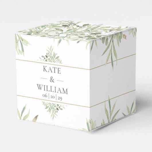 Greenery Foliage Weddenschap Bedankdoosjes (Voorkant Zijde)