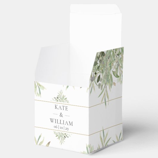 Greenery Foliage Weddenschap Bedankdoosjes (Geopend)