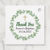 Greenery Foliage Wreath on Marble Sticker Bedankjes Labels (Achterkant)
