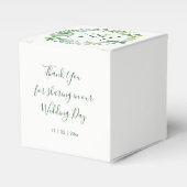 Greenery Foliage Wreath Wedding Bedankdoosjes (Voorkant Zijde)