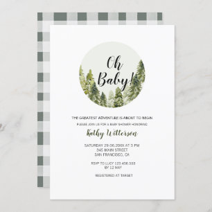 Greenery Forest Adventure Baby shower-uitnodiging Kaart