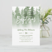 Greenery Forest Photo Baptisme Kaart (Staand voorkant)