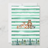 Greenery Forest Woodland Animals Baby shower Kaart (Achterkant)