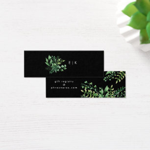 Greenery Fresh Leaf Modern Registry Insert Card Mini Visitekaartjes