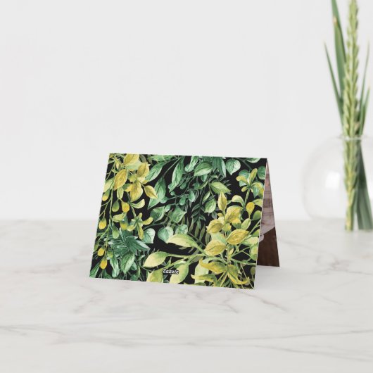 Greenery Fresh Leaf Modern Wedding Bedankt (Achterkant)