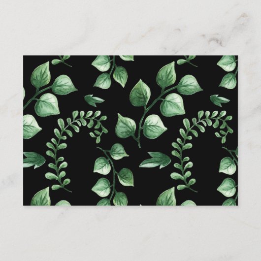 Greenery Fresh Leaf Modern Wedding Reception Card Informatiekaartje (Achterkant)