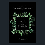 Greenery Fresh Leaf Modern Wedding Welcome Poster<br><div class="desc">A classic elegant design modernised with text and the placement of the watercolor greenery to embellish the Welcome Poster. Modern classic style leaves. Stylish classic wedding with this twist of modernism by Phrosne Ras Design - Fresh Greenery Leafy Plants Watercolor Modern Classic Welcome Poster becomes utterly unique. This is part...</div>