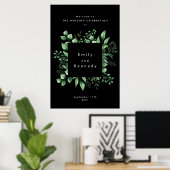 Greenery Fresh Leaf Modern Wedding Welcome Poster (Bureau à domicile)