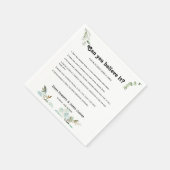 Greenery Fun Facts Modern Wedding Napkins Servet (Hoek)