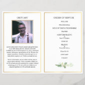 Greenery Funeral Memorial Fotoprogramma vader Flyer (Achterkant)