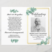 Greenery Funeral Memorial Order of Service Program (Voorkant)