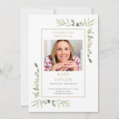 Greenery Funeral Memorial Order of Service Program Kaart (Voorkant)