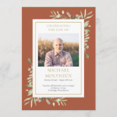 Greenery Funeral Memorial Order of Service Program Programma (Voorkant)