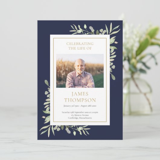 Greenery Funeral Memorial Order of Service Program Programma (Staand voorkant)