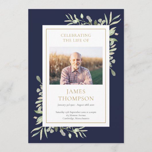 Greenery Funeral Memorial Order of Service Program Programma (Voorkant)
